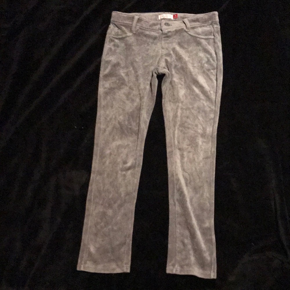 Gray velvet like pants